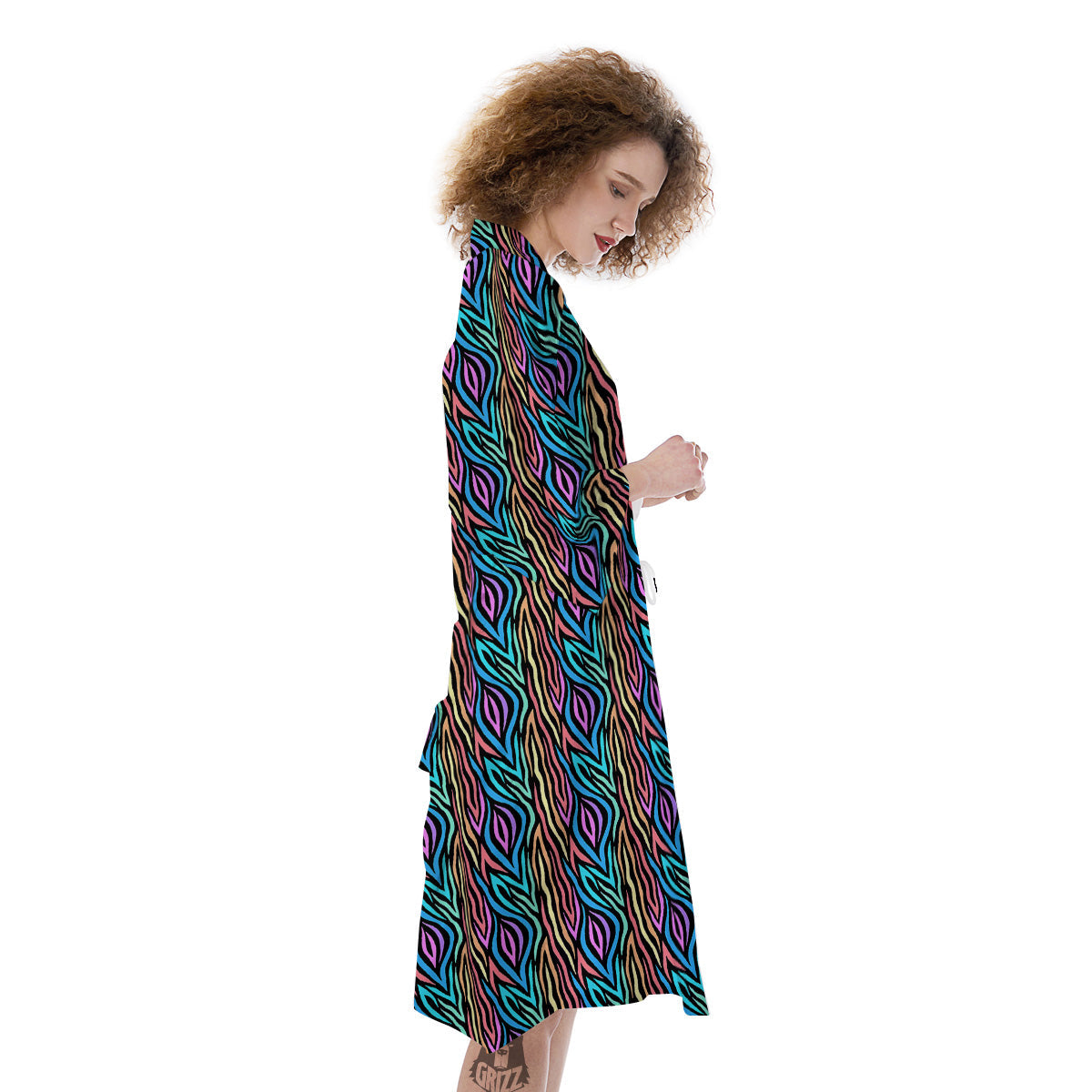 Zebra Colorful Print Pattern Kimono-grizzshop