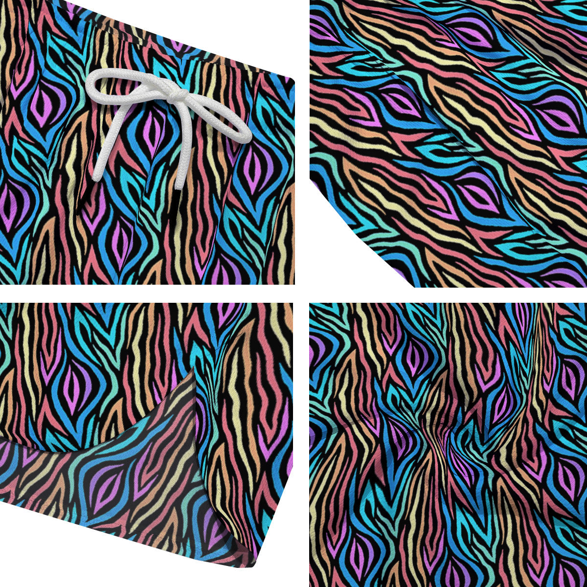 Zebra Colorful Print Pattern Men's Running Shorts-grizzshop