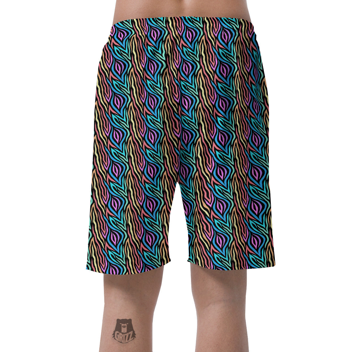 Zebra Colorful Print Pattern Men's Shorts-grizzshop