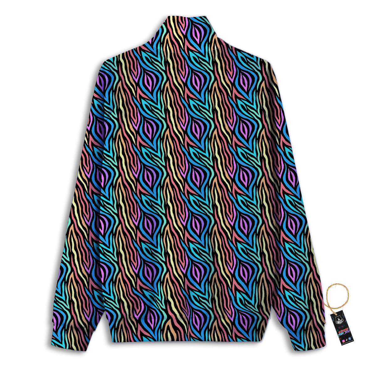 Zebra Colorful Print Pattern Track Jacket-grizzshop