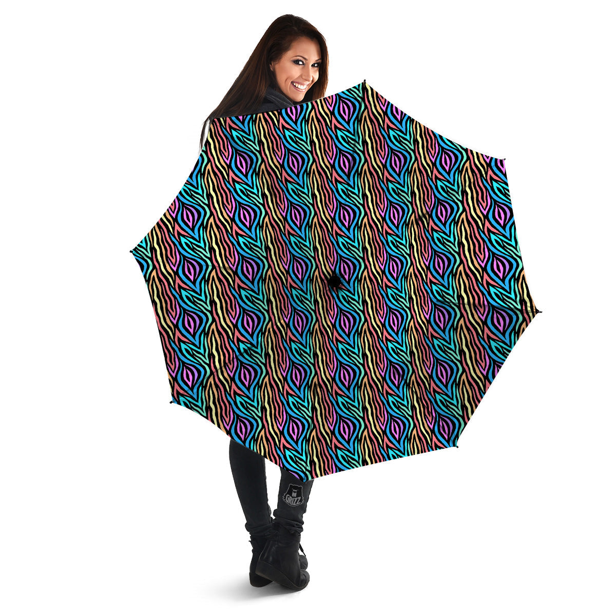 Zebra Colorful Print Pattern Umbrella-grizzshop
