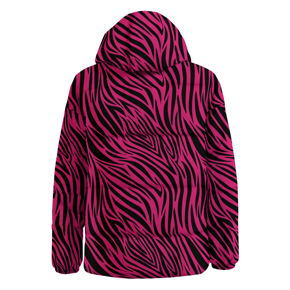 Zebra Hot Pink Print Pattern Down Jacket-grizzshop