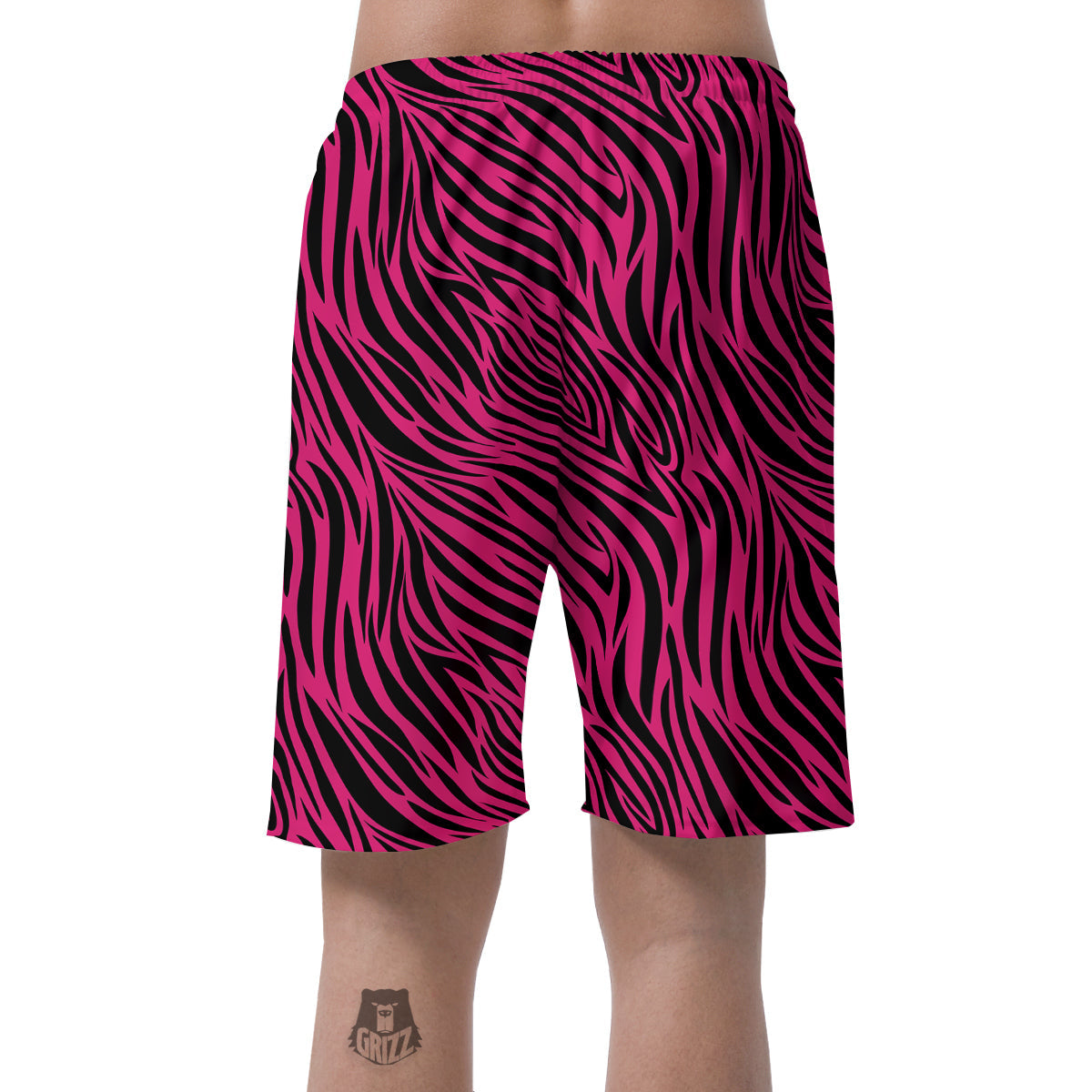 Zebra Hot Pink Print Pattern Men's Shorts-grizzshop