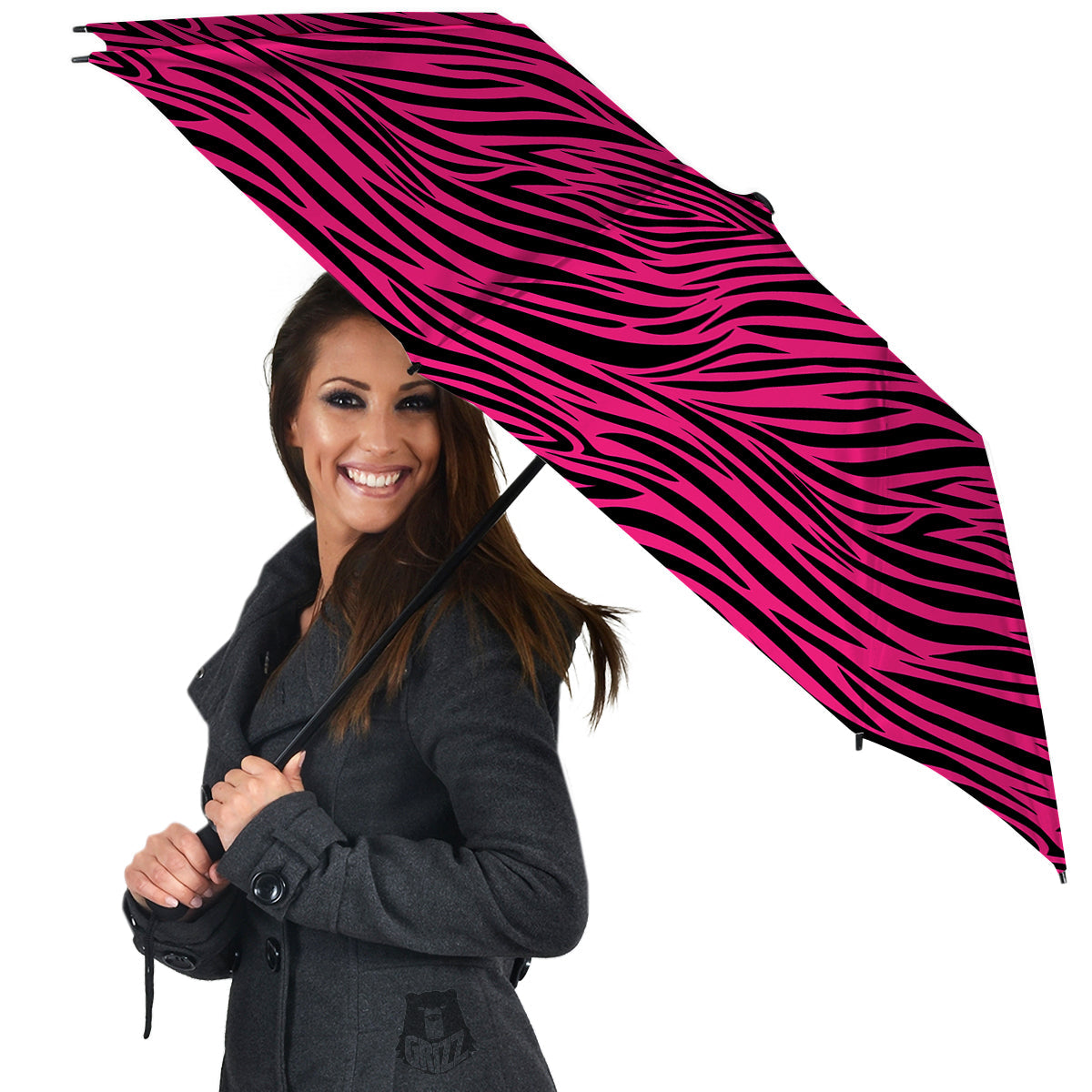 Zebra Hot Pink Print Pattern Umbrella-grizzshop