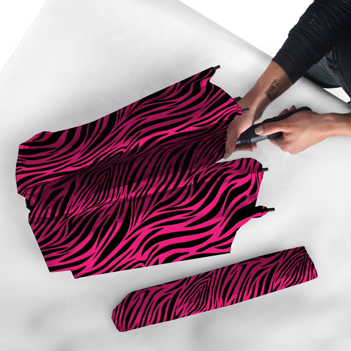 Zebra Hot Pink Print Pattern Umbrella-grizzshop