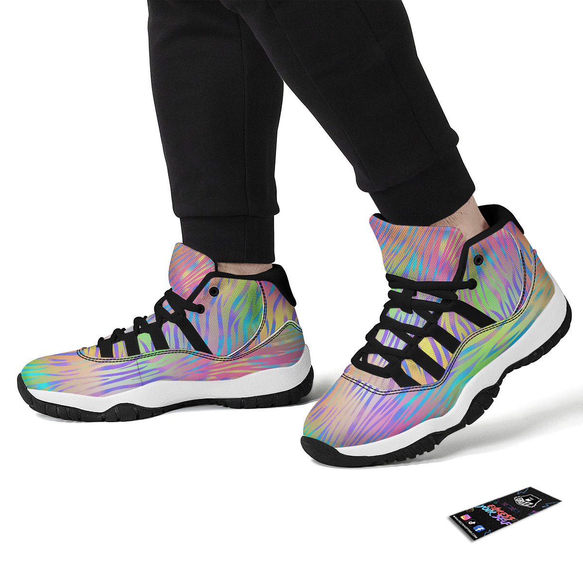 Zebra Pastel Print Pattern Black Bball Shoes-grizzshop