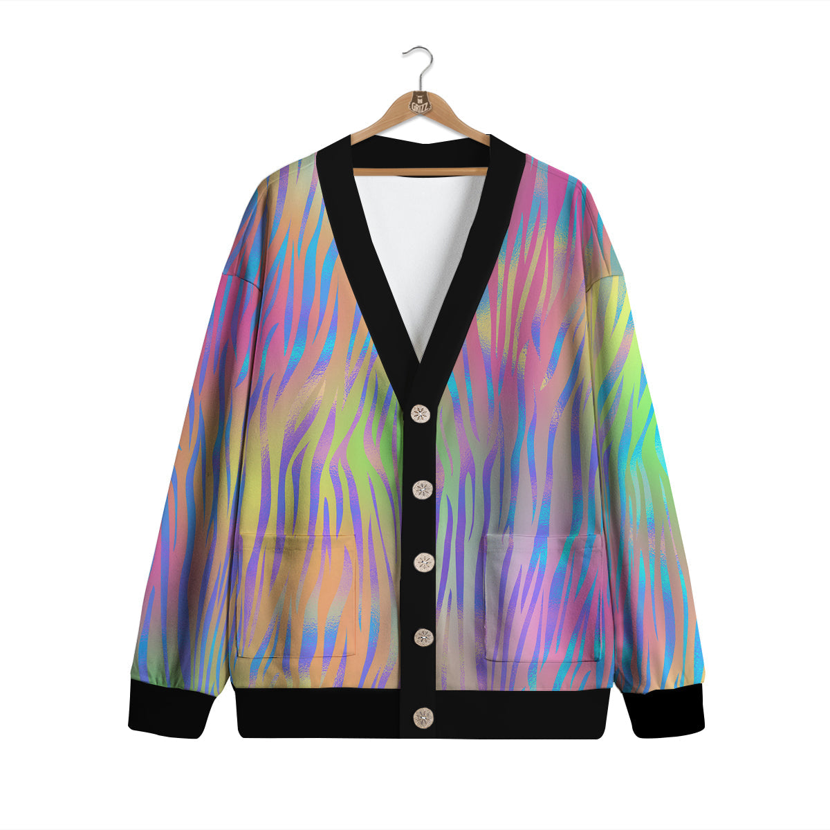 Zebra Pastel Print Pattern Cardigan-grizzshop