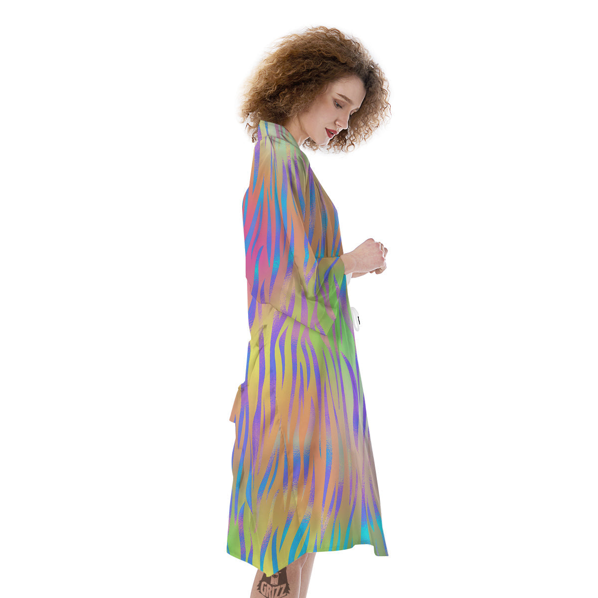 Zebra Pastel Print Pattern Kimono-grizzshop