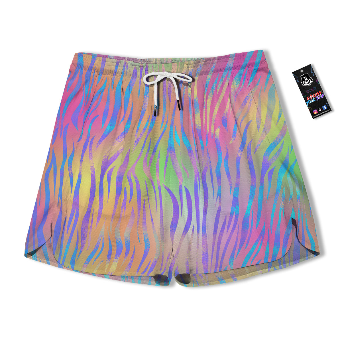 Zebra Pastel Print Pattern Men's Running Shorts-grizzshop
