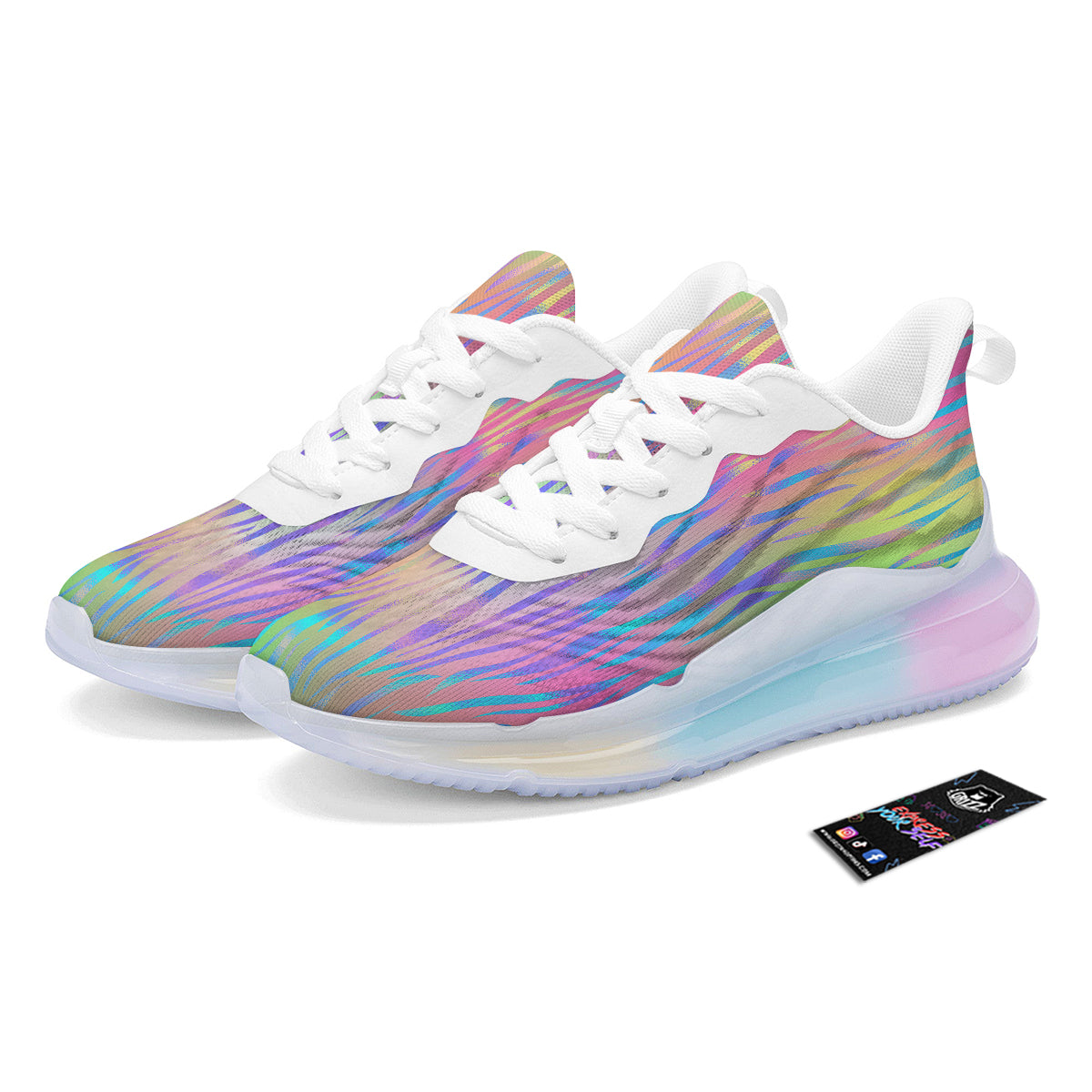 Zebra Pastel Print Pattern Running Sneakers-grizzshop