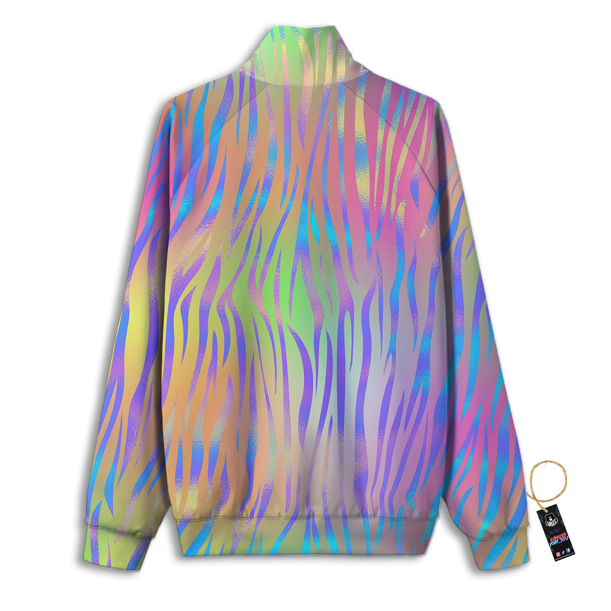 Zebra Pastel Print Pattern Track Jacket-grizzshop