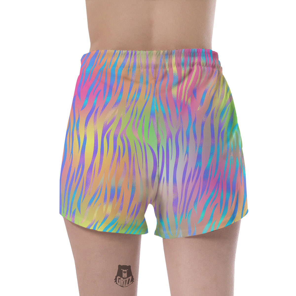 Zebra Pastel Print Pattern Women's Shorts-grizzshop
