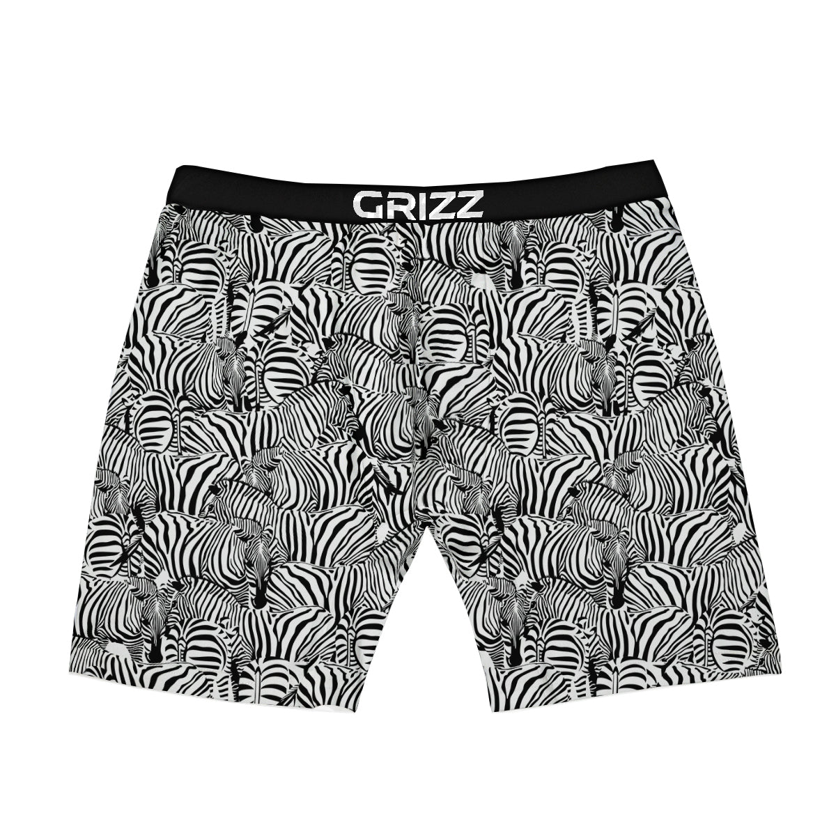 Zebra Striped Black And White Print Pattern Boxer Briefs-grizzshop