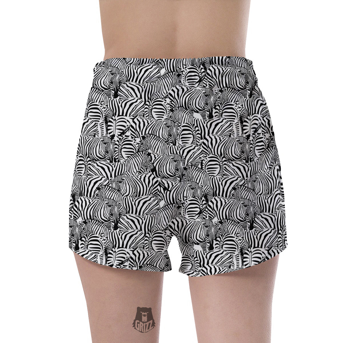 Zebra Striped Black And White Print Pattern Women's Shorts-grizzshop