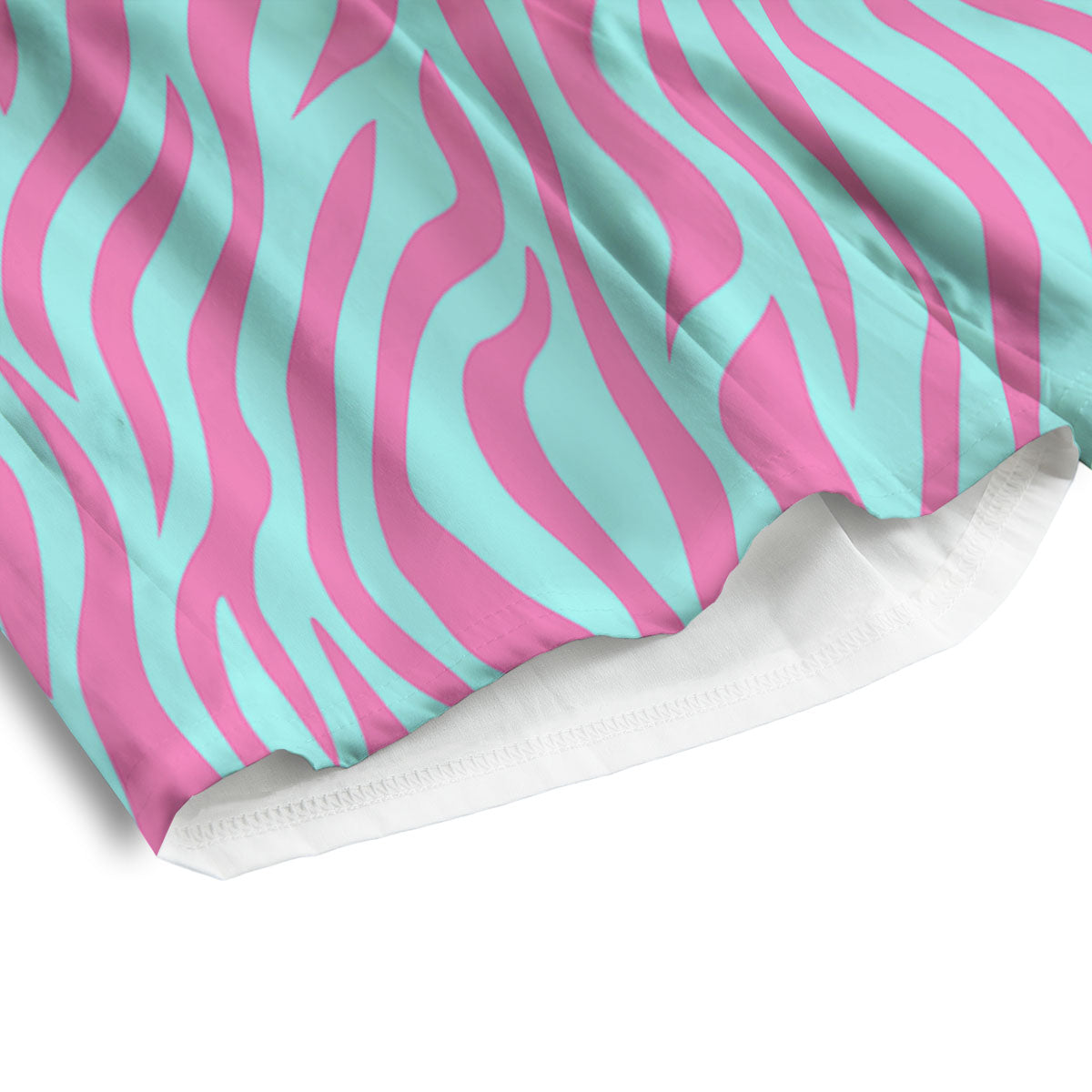 Zebra Stripes Blue And Pink Print Men's Athletic Shorts