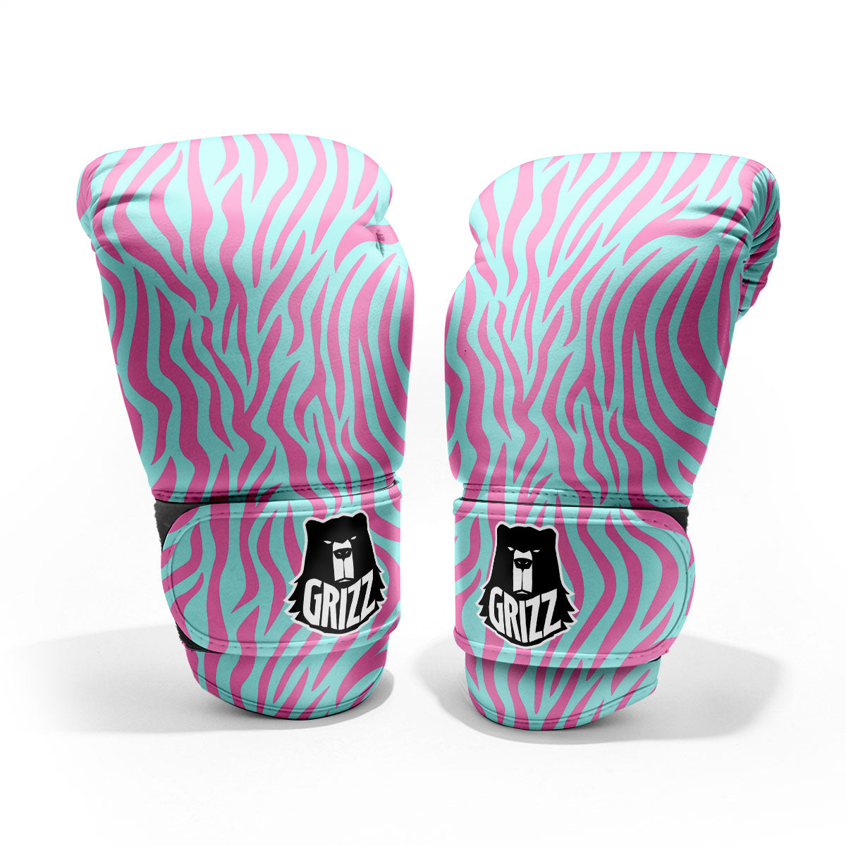 Zebra Stripes Blue And Pink Print Pro Boxing Glove