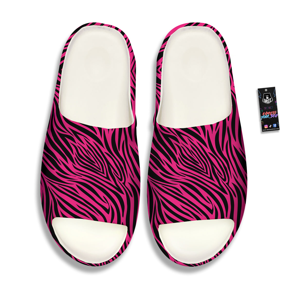 Zebra Hot Pink Print Pattern Sandals-grizzshop
