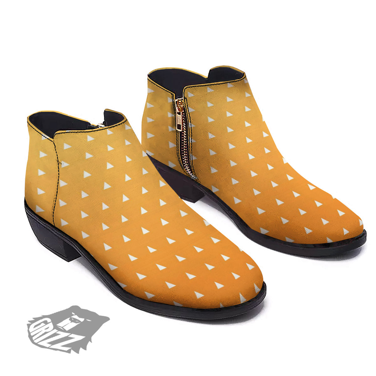 Zenitsu Print Pattern Ankle Boots-grizzshop