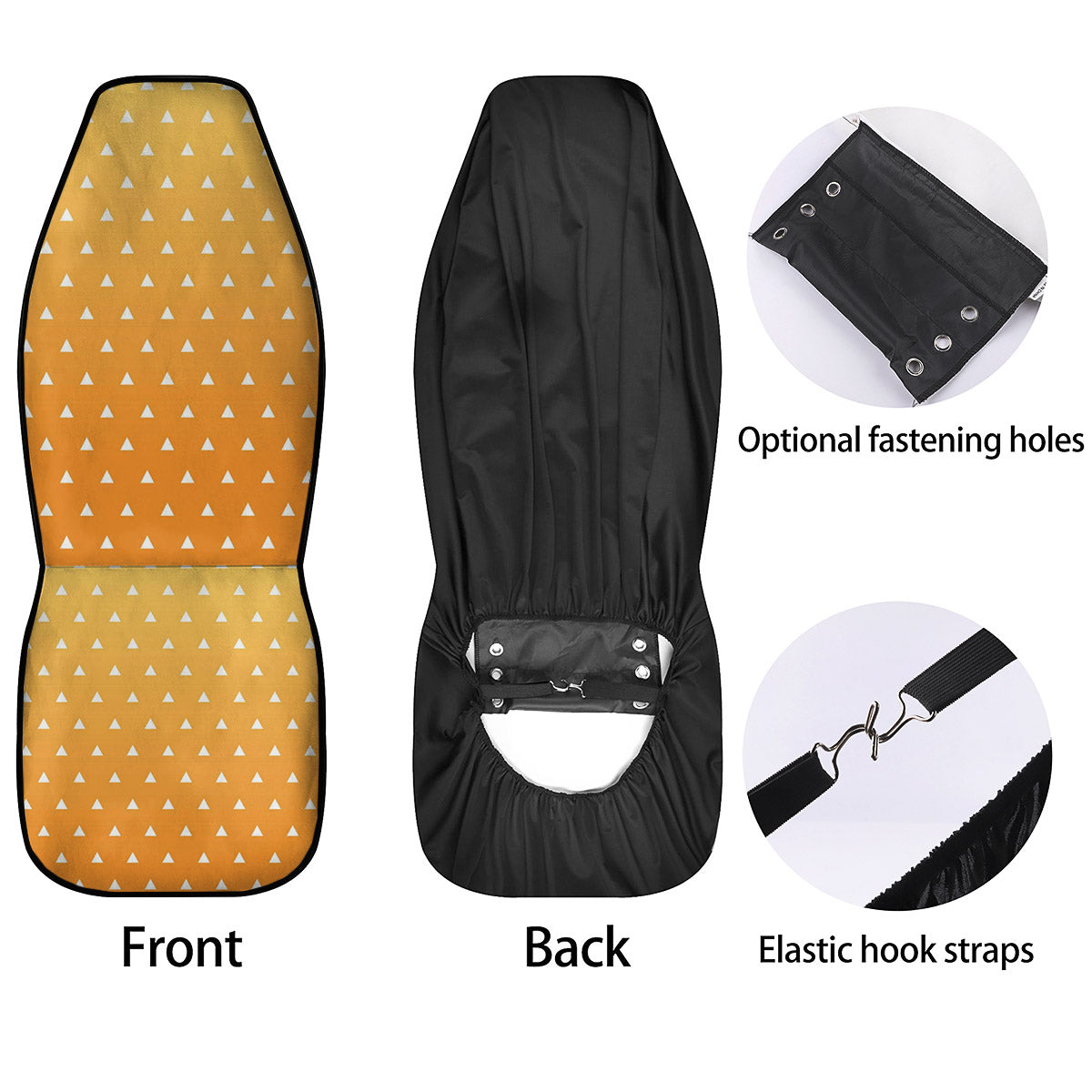 Zenitsu Print Pattern Car Seat Covers-grizzshop