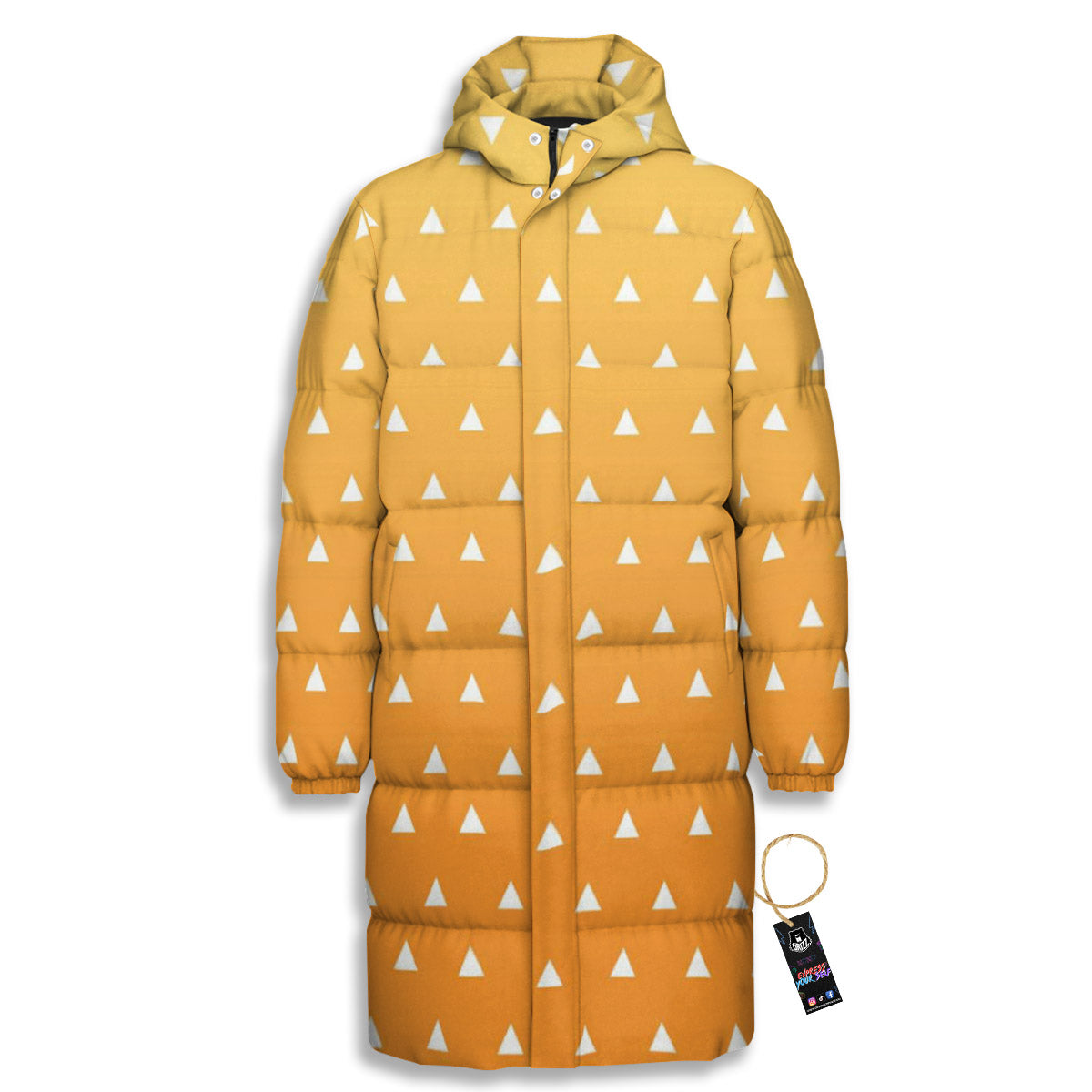 Zenitsu Print Pattern Long Down Jacket-grizzshop