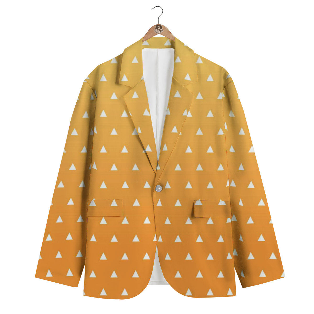 Zenitsu Print Pattern Men's Blazer-grizzshop