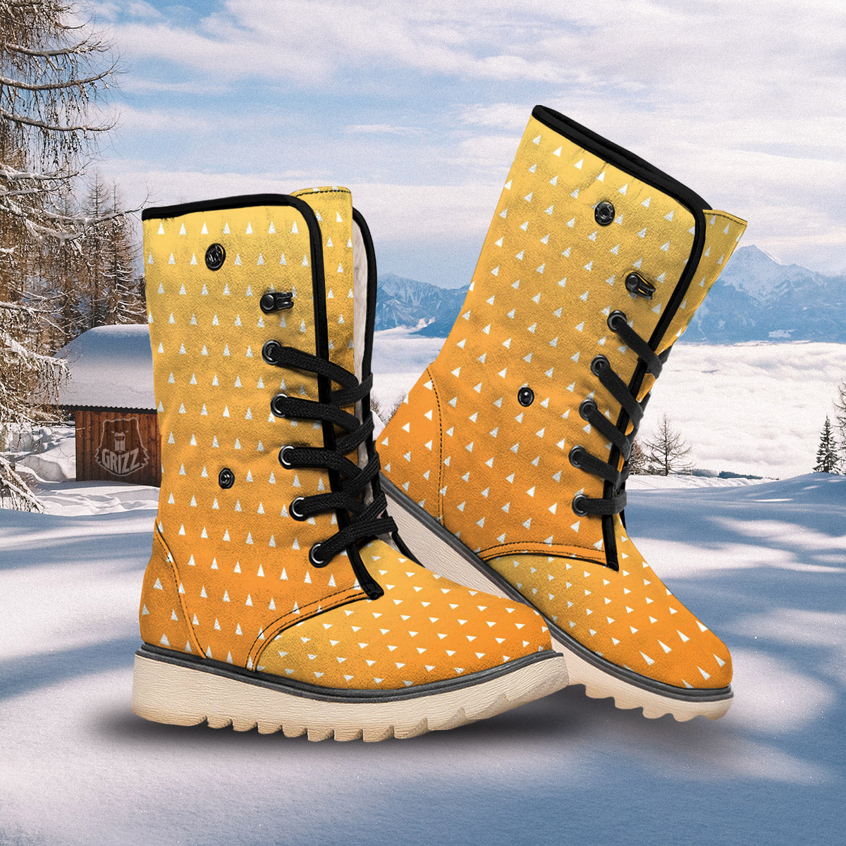 Zenitsu Print Pattern Snow Boots-grizzshop