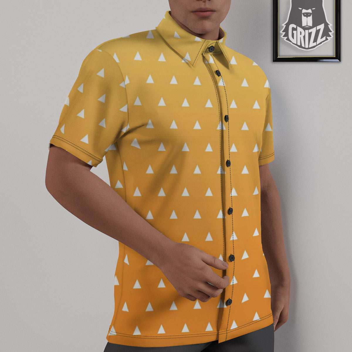 Zenitsu Print Pattern Untucked Shirts-grizzshop