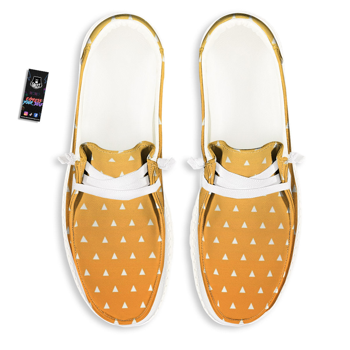 Zenitsu Print Pattern White Loafers-grizzshop