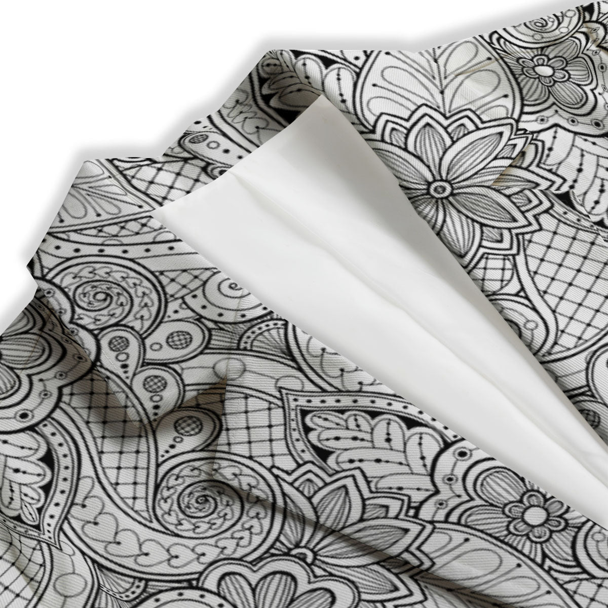 Zentangle Monochrome Print Pattern Women's Blazer-grizzshop