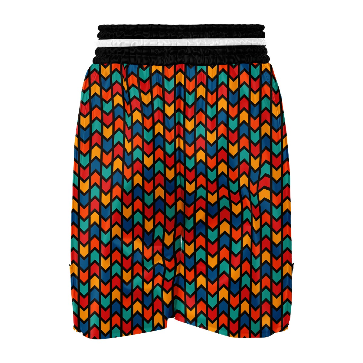 Zig Zag Colorful Pattern Print Boxing Shorts-grizzshop