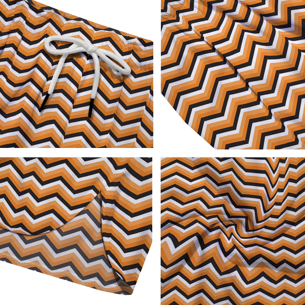 Zig Zag Halloween Print Pattern Men's Running Shorts-grizzshop