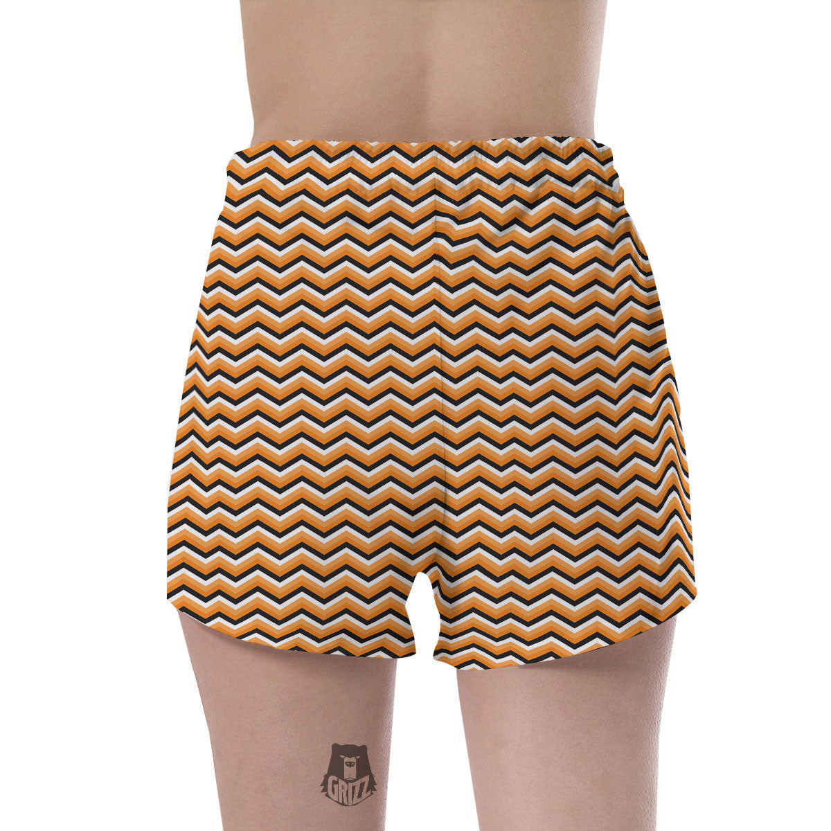 Zig Zag Halloween Print Pattern Women's Shorts-grizzshop
