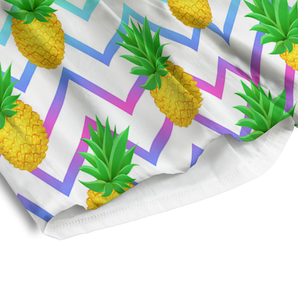 Zig Zag Neon Pineapple Print Pattern Men's Athletic Shorts