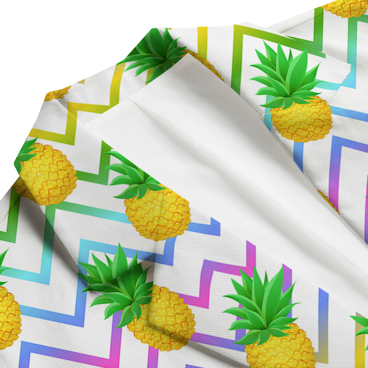 Zig Zag Neon Pineapple Print Pattern Men's Blazer-grizzshop
