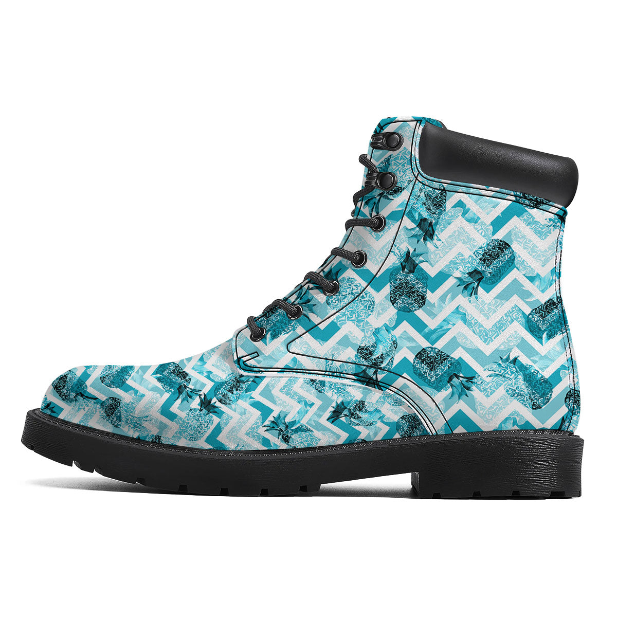 Zig Zag Pastel Pineapple Print Pattern Boots-grizzshop