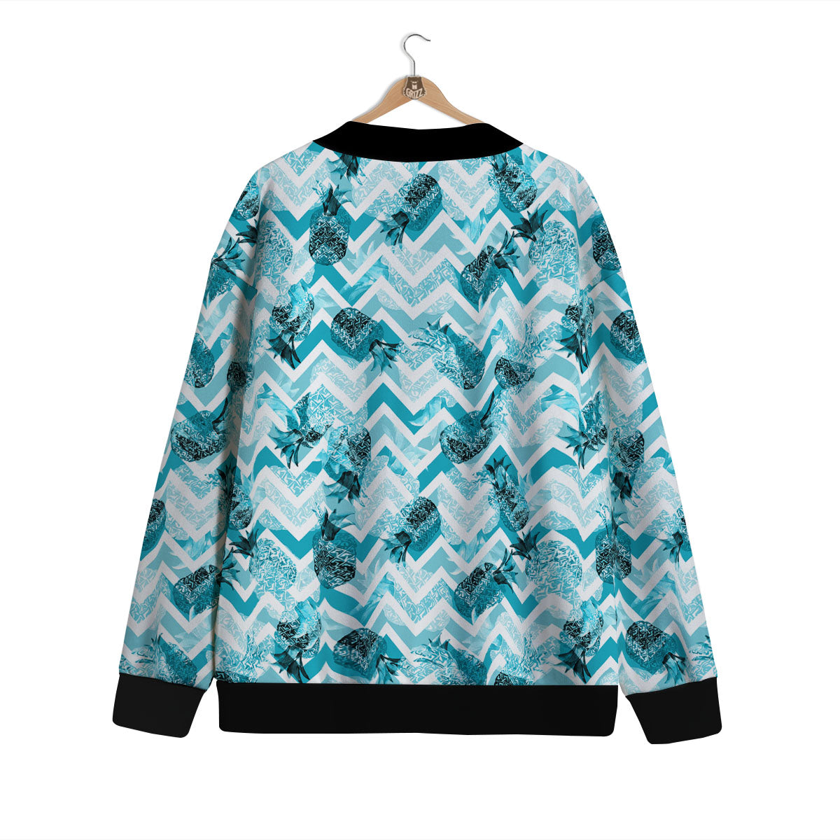 Zig Zag Pastel Pineapple Print Pattern Cardigan-grizzshop