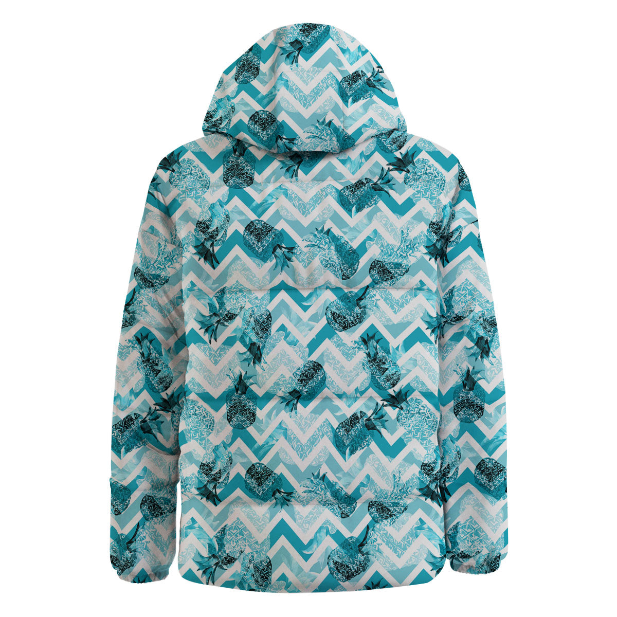 Zig Zag Pastel Pineapple Print Pattern Down Jacket-grizzshop