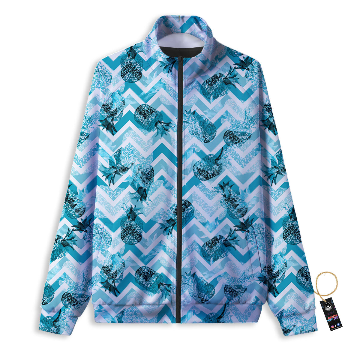 Zig Zag Pastel Pineapple Print Pattern Track Jacket-grizzshop