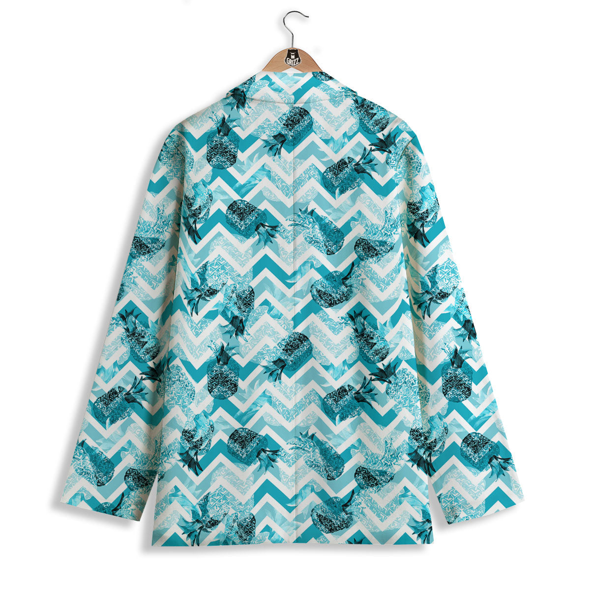 Zig Zag Pastel Pineapple Print Pattern Women's Blazer-grizzshop