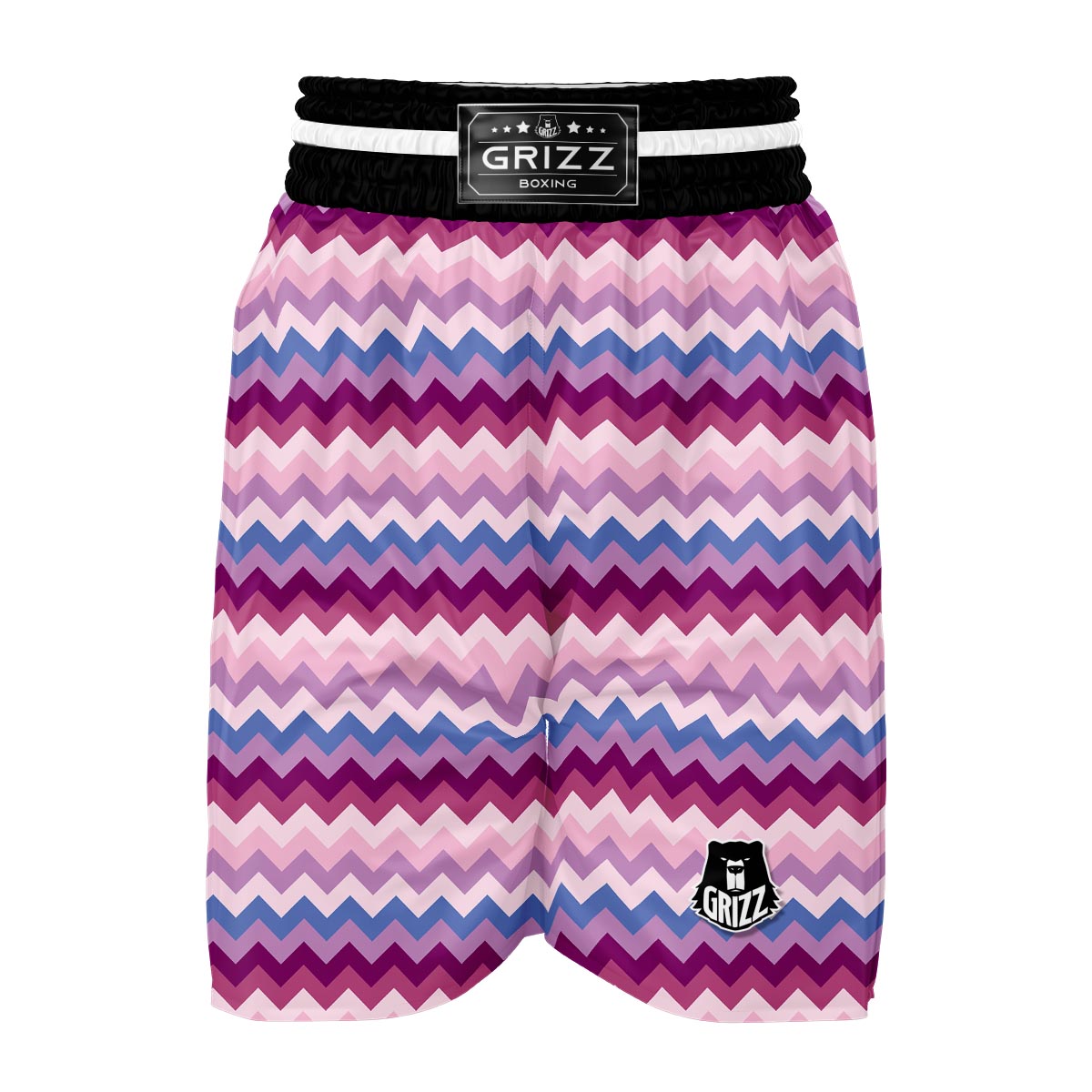 Zig Zag Pattern Print Boxing Shorts-grizzshop