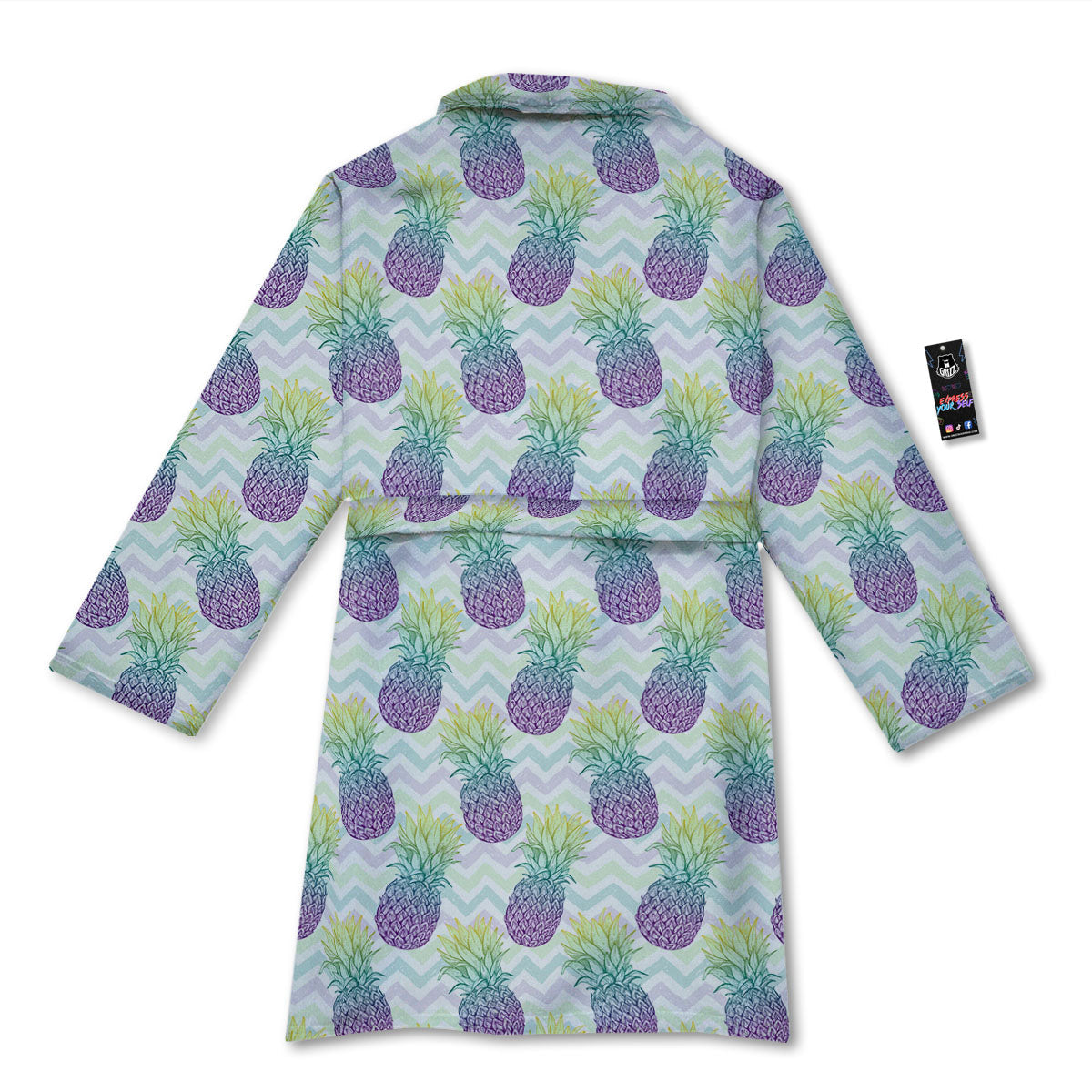 Zig Zag Pineapple Bright Print Pattern Bathrobe-grizzshop