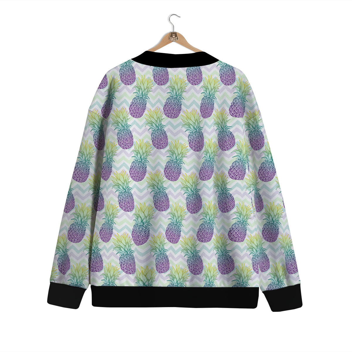 Zig Zag Pineapple Bright Print Pattern Cardigan-grizzshop