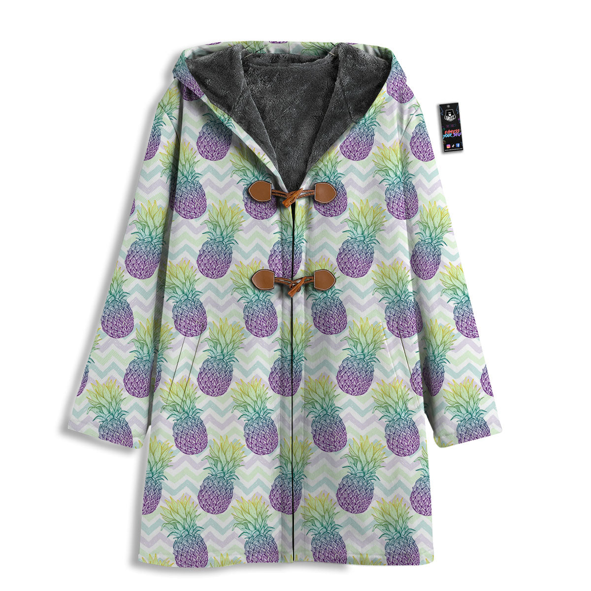 Zig Zag Pineapple Bright Print Pattern Men's Windbreaker Jacket-grizzshop