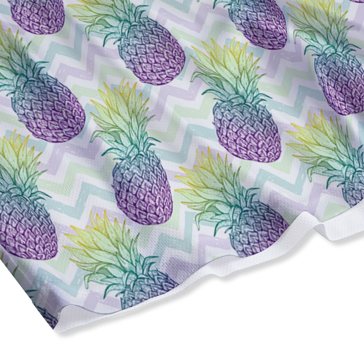 Zig Zag Pineapple Bright Print Pattern Mesh Shorts-grizzshop