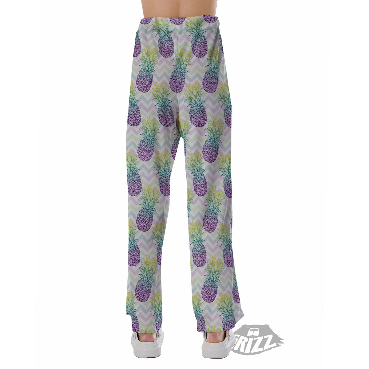Zig Zag Pineapple Bright Print Pattern Pajama Pants-grizzshop