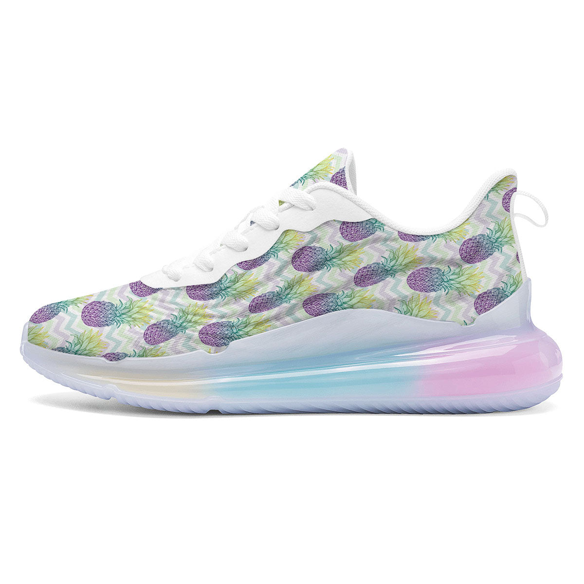 Zig Zag Pineapple Bright Print Pattern Running Sneakers-grizzshop