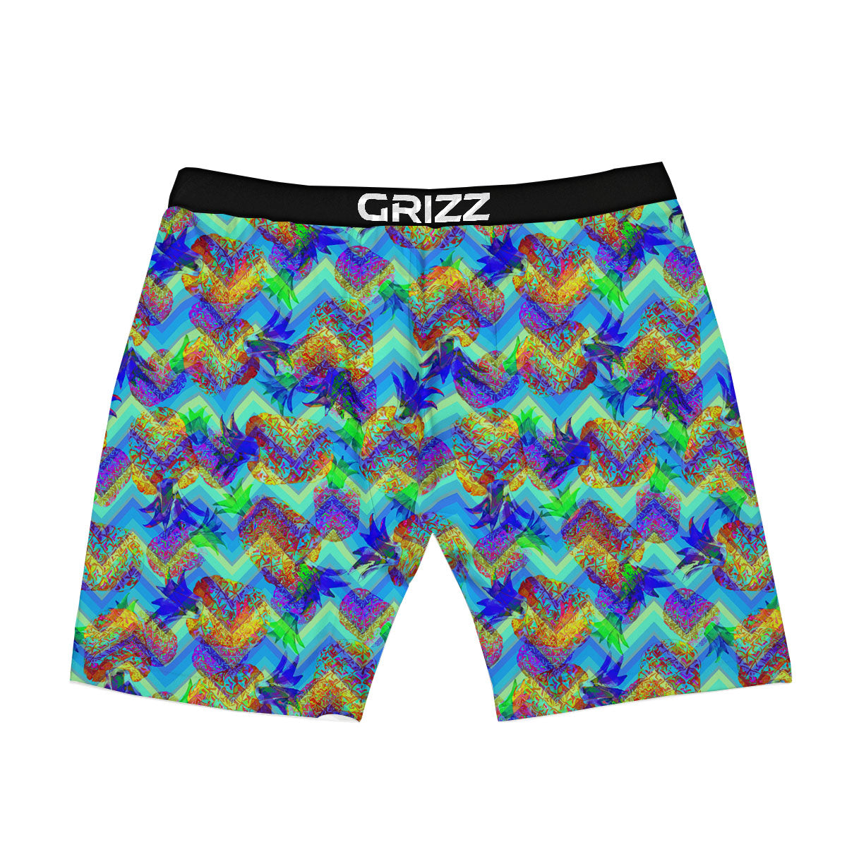 Zig Zag Pineapple Neon EDM Print Pattern Boxer Briefs-grizzshop