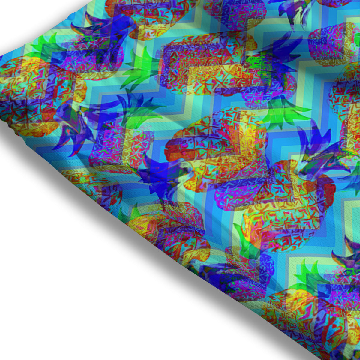 Zig Zag Pineapple Neon EDM Print Pattern Mesh Shorts