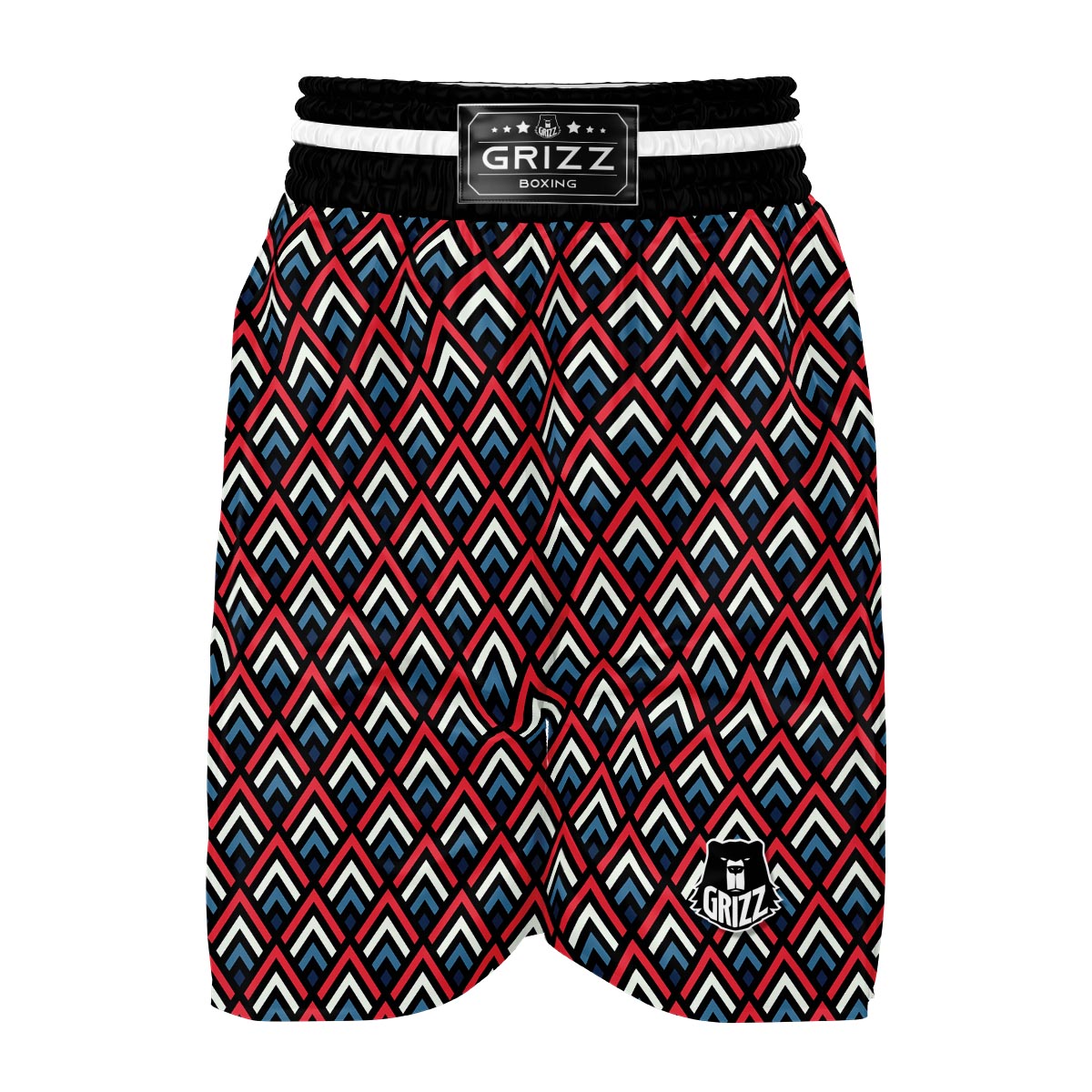 Zig Zag Print Pattern Boxing Shorts-grizzshop