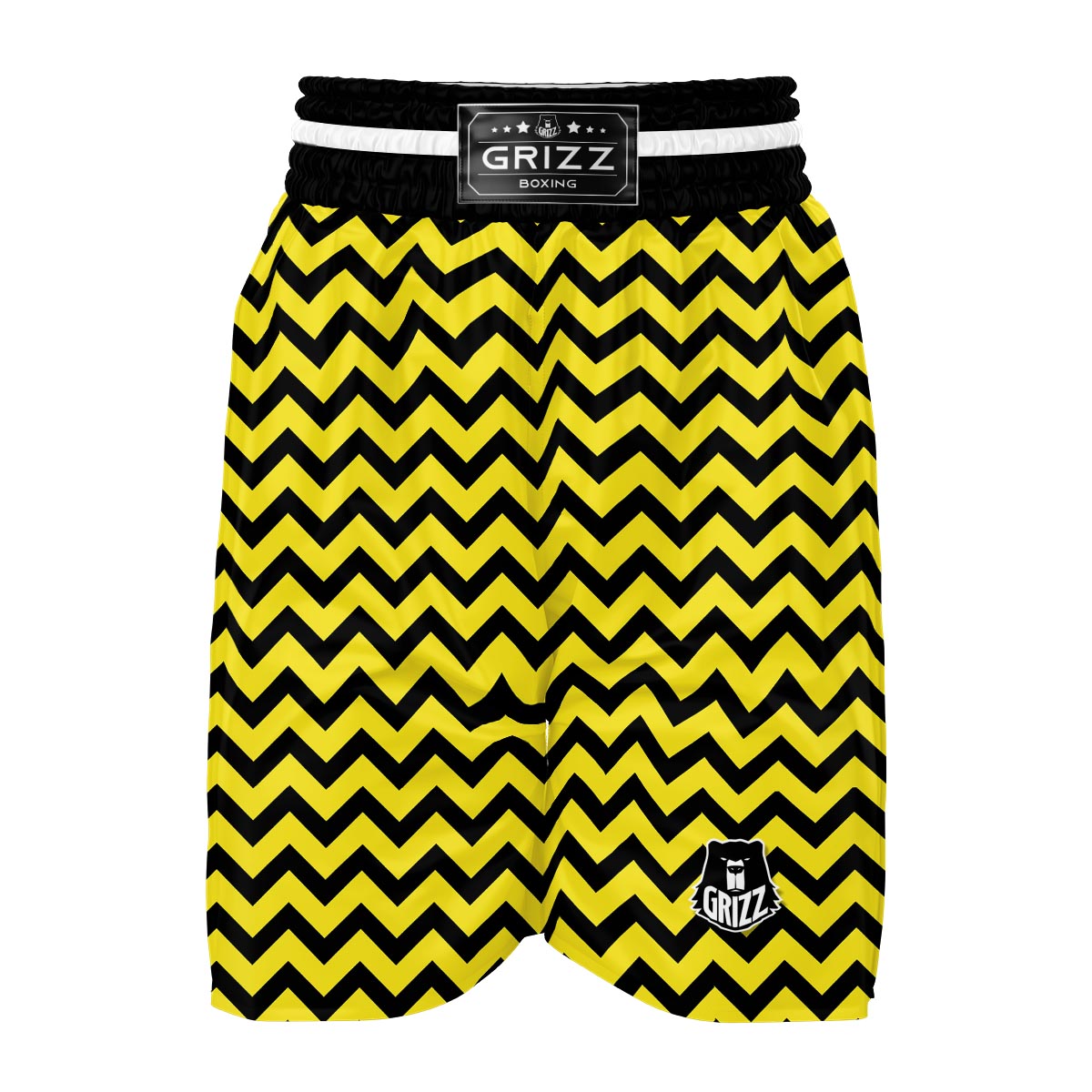 Zig Zag Yellow Pattern Print Boxing Shorts-grizzshop